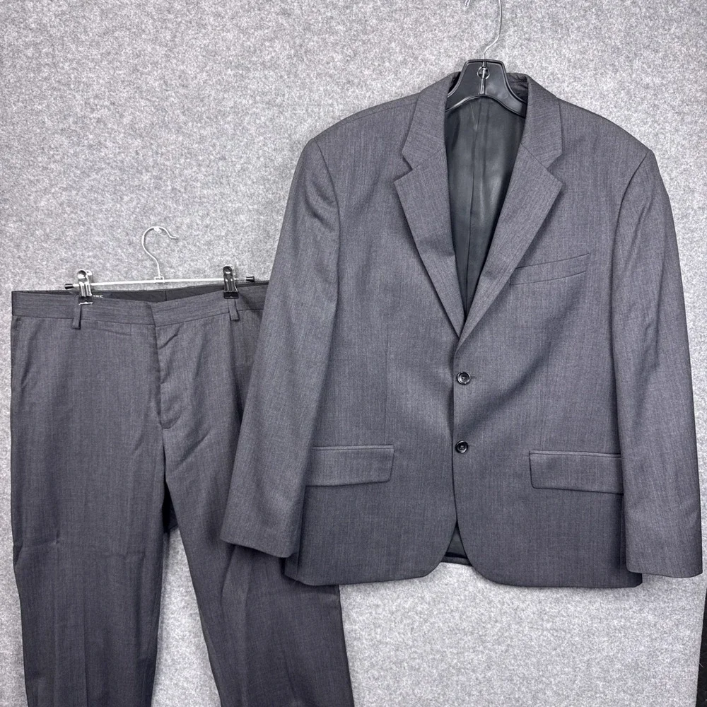 Banana Republic Mens Wool‎ Suit 42S Blazer 36/32 Tailored Pants Charcoal Gray